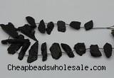 CTD438 Top drilled 10*25mm - 20*45mm freeform black tourmaline beads