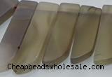 CTD4500 Top drilled 12*25mm - 12*50mm sticks matte grey agate beads