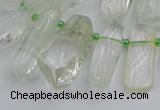 CTD454 15.5 inches 8*20mm - 15*38mm freeform green phantom quartz beads