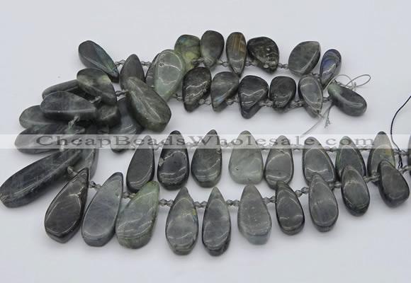 CTD495 Top drilled 10*22mm - 15*45mm freeform labradorite beads