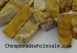 CTD499 Top drilled 10*25mm - 10*45mm sticks yellow crazy lace agate beads