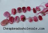 CTD500 Top drilled 20*30mm - 30*40mm freeform agate beads