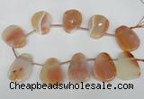 CTD503 Top drilled 25*35mm - 30*40mm freeform agate beads