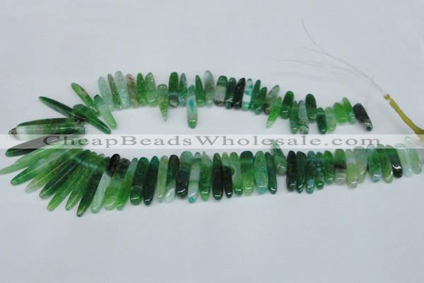 CTD586 Top drilled 6*20mm - 6*45mm wand agate gemstone beads