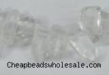 CTD624 Top drilled 8*15mm - 10*25mm faceted nuggets white crystal beads