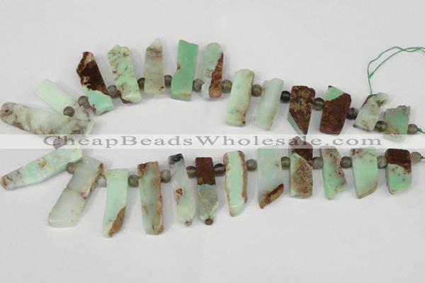 CTD640 Top drilled 10*25mm - 12*45mm wand australia chrysoprase beads