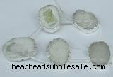 CTD767 30*35mm - 35*45mm freeform agate beads with brass setting