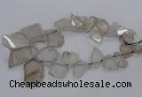 CTD790 Top drilled 20*25mm - 35*45mm freeform smoky quartz beads