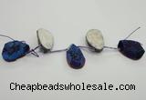 CTD812 Top drilled 20*30mm - 25*35mm freeform plated agate beads