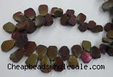 CTD903 Top drilled 15*20mm - 20*30mm freeform plated quartz beads