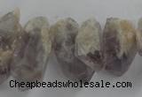 CTD933 Top drilled 10*14mm - 15*25mm faceted nuggets amethyst beads