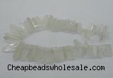 CTD937 Top drilled 6*20mm - 8*35mm sticks white crystal beads