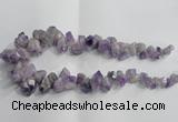 CTD952 Top drilled 8*12mm - 18*25mm faceted nuggets plated amethyst beads