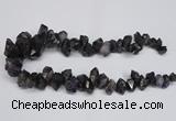 CTD956 Top drilled 8*10mm - 18*25mm faceted nuggets plated amethyst beads