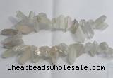 CTD958 Top drilled 10*20mm - 15*35mm nuggets AB-color white crystal beads