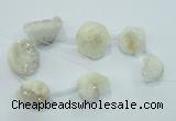 CTD960 Top drilled 15*20mm - 20*25mm nuggets plated druzy agate beads