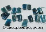 CTD967 Top drilled 22*30mm trapezoid agate gemstone beads