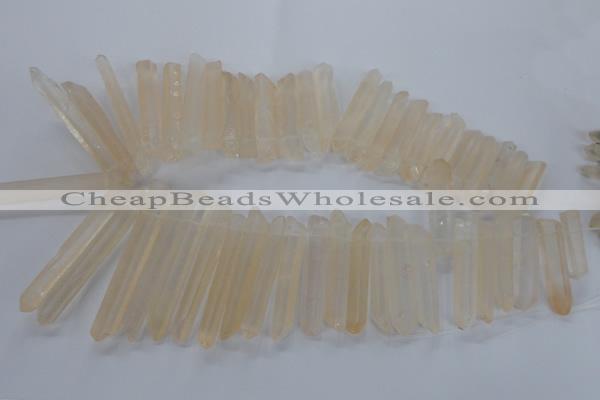 CTD968 Top drilled 6*25mm - 8*65mm sticks red quartz beads