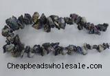 CTD980 Top drilled 10*15mm - 15*25mm nuggets plated druzy agate beads