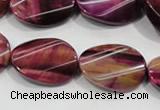 CTE1009 15.5 inches 18*25mm twisted oval dyed red tiger eye beads