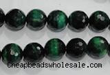 CTE1012 15.5 inches 8mm faceted round dyed green tiger eye beads