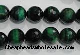 CTE1014 15.5 inches 10mm faceted round dyed green tiger eye beads