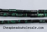 CTE1027 15.5 inches 4*8mm tube dyed green tiger eye beads wholesale