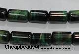 CTE1030 15.5 inches 8*14mm tube dyed green tiger eye beads wholesale