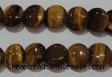 CTE1091 15.5 inches 12mm flat round yellow tiger eye beads