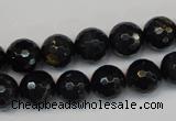 CTE1188 15.5 inches 10mm faceted round blue tiger eye beads