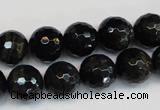 CTE1189 15.5 inches 12mm faceted round blue tiger eye beads