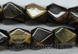 CTE119 15.5 inches 14*18mm faceted cuboid yellow tiger eye beads