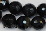 CTE1191 15.5 inches 16mm faceted round blue tiger eye beads