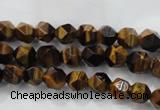 CTE1200 15 inches 6mm faceted nuggets yellow tiger eye beads