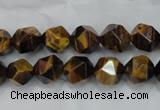 CTE1202 15 inches 10mm faceted nuggets yellow tiger eye beads