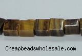 CTE121 15.5 inches 10*10mm cube yellow tiger eye beads wholesale