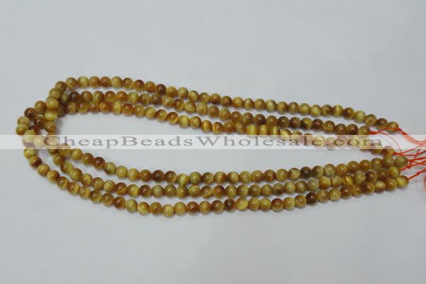 CTE127 15.5 inches 6mm round yellow tiger eye gemstone beads