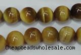 CTE130 15.5 inches 12mm round yellow tiger eye gemstone beads