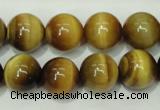 CTE131 15.5 inches 14mm round yellow tiger eye gemstone beads