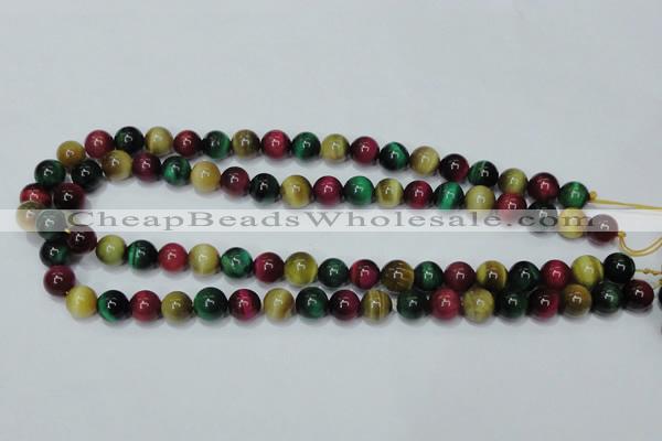 CTE134 15.5 inches 10mm round dyed tiger eye gemstone beads