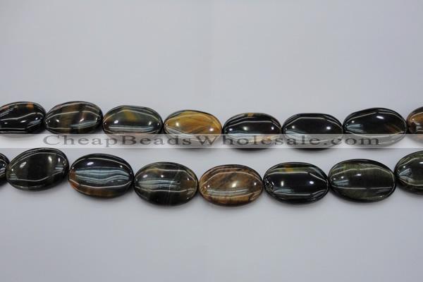 CTE1366 15.5 inches 22*30mm oval yellow & blue tiger eye beads