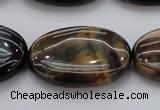 CTE1368 15.5 inches 30*40mm oval yellow & blue tiger eye beads