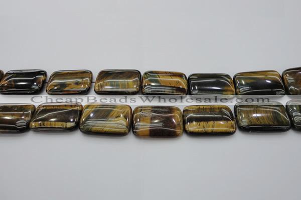 CTE1381 15.5 inches 18*25mm rectangle yellow & blue tiger eye beads