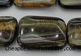 CTE1383 15.5 inches 25*35mm rectangle yellow & blue tiger eye beads