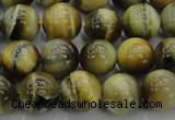 CTE1441 15.5 inches 6mm round golden & blue tiger eye beads