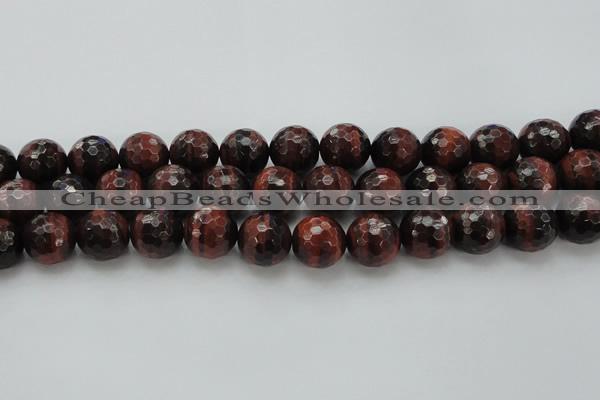 CTE1467 15.5 inches 18mm faceted round red tiger eye beads