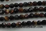 CTE1470 15.5 inches 4mm faceted round mixed tiger eye beads