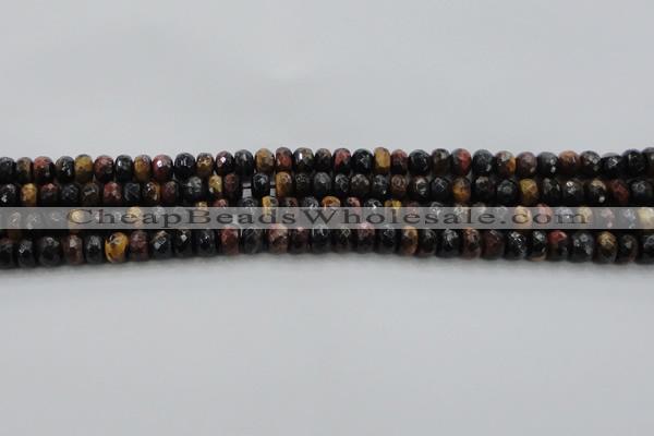 CTE1481 15.5 inches 5*8mm faceted rondelle mixed tiger eye beads