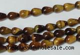 CTE150 15.5 inches 5*8mm teardrop yellow tiger eye gemstone beads