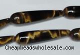 CTE154 15.5 inches 8*35mm teardrop yellow tiger eye gemstone beads